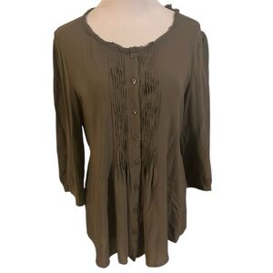 spense prairie tie-up waist style semi-sheer 3/4 sleeved lightweight size large